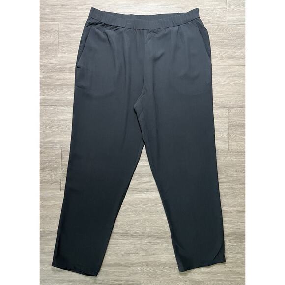 Eileen Fisher Black Tapered Pants Elastic Waist Size Small S/P - Picture 1 of 7